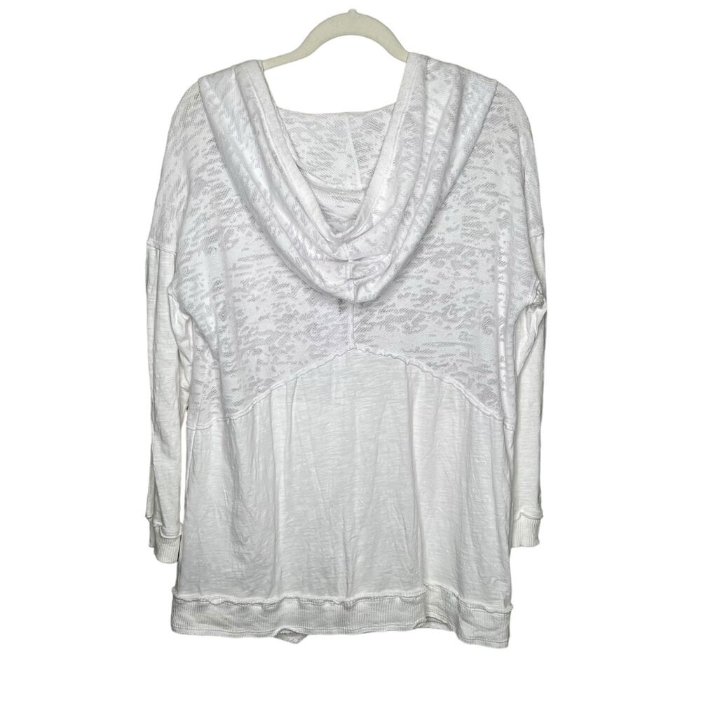 Neon Buddha White Cotton Blend Button up Hoodie with pockets Size Small - Picture 7 of 8